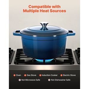 Pentola Olandese in Ghisa Smaltata da 6 Litri, Resistente, con Doppio Manico, Compatibile con Forno e Induzione, con Coperchio - Product Image 4