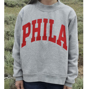 Sudadera con capucha vintage Phila Varsity de forro polar grueso, cuello alto acanalado a rayas, estilo otoñal, personalizada con diseño de ciudad de EE. UU. - Product Image 2