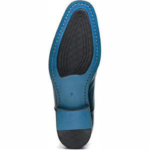 Teal Genuine Leather Oxfords Pointed Toe Lace-Up Soft Autumn Winter Dress Shoes Anti-Slippery Rubber Outsole Office Career Wear - Product Image 5