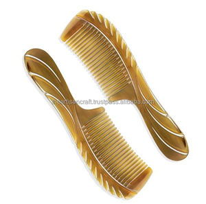 Juego de 2 Peines para el Cabello y Cuero Cabelludo de Cuerno de Búfalo Natural Pulido y Ecológico, Personalizables con Diseño Único de Animales Náuticos, para Uso como Recuerdo - Product Image 2