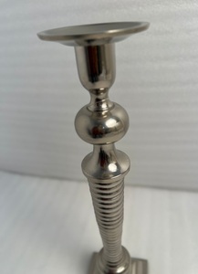 Traditional Brass <b>Candle</b> Holder With Nickel Finish For Festive Decoration And Luxury Home Styling - Product Image 3