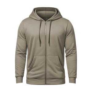 Sweat à capuche entièrement zippé personnalisé en usine, 500 g/m², 100 % coton, fermeture éclair intégrale, double couche, poids lourd, poche avant zippée intégrale - Product Image 4