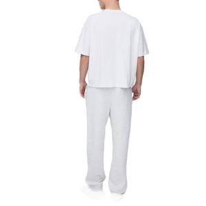 T-shirt pour homme à épaules tombantes avec logo brodé texturé, coton haute densité, fabrication OEM sous marque privée - Product Image 2