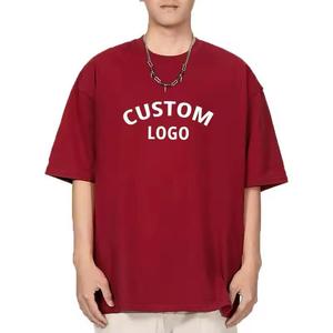 Camiseta Oversize de Algodón 100% Transpirable para Hombre, Estilo Hip Hop con Hombros Caídos, Logotipo Negro Bordado, Estampado, Ropa Lisa - Product Image 1