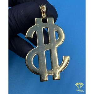 Luxury Dollar <b>Sign</b> Pendant Iced Out Diamond Look Hip Hop Chain Gold Silver Bling Necklace Statement Jewelry Gift - Product Image 2