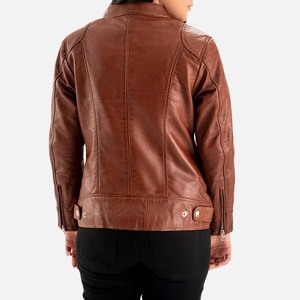 Chaquetas de Motocicleta de Piel de Oveja Cortas de Lujo para Mujer, Cómodas y Elegantes, Tallas Grandes en Venta - Product Image 2