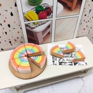 Figura de Resina de Pastel Arcoíris, Mini Adorno de Postre, Decoración Artesanal Pintada a Mano, para Manualidades, para Mayores de 14 Años - Product Image 6