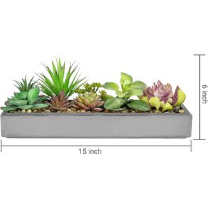 Mygift พืชเทียมเทียมเหมือนจริงในกระถางซีเมนต์สินค้าขายดีอันดับต้นๆ6 ″ การตกแต่งต้นไม้เทียมการบำรุงรักษาโดยไม่เน้นความเขียวขจี - Product Image 6