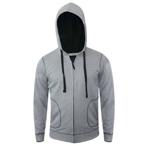 Survêtement gris pour homme avec blocs de couleur, fermeture éclair intégrale, col montant, coupe décontractée, en polyester et coton, pour l'automne, avec poches latérales - Product Image 2