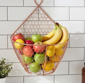 Modern Geometric Metal <b>Wire</b> <b>Hanging</b> Storage <b>Basket</b> For Multi-Purpose Neatening And Organizing Kitchen Essentials - Product Image 6