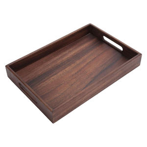 Bandeja Decorativa de Madera de Teca Sólida con Acabado Elegante y Diseño Rústico, con Asa, para Servir Té, Bocadillos, Desayuno, Uso en el Hogar, Cocina, Mesa de Centro - Product Image 3