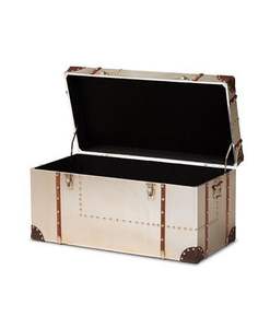 Coffre de rangement décoratif en métal de style voyage moderne pour le rangement de vêtements volumineux, multifonctionnel et gain de place, décoration intérieure - Product Image 2