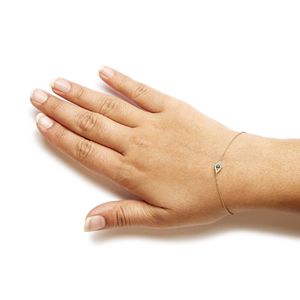 Bracciale a maglie con occhio di Allah in oro giallo 10K con zaffiro blu e diamante, colore H-I, purezza I1-I2, misura 7, set di gioielli raffinati - Product Image 4