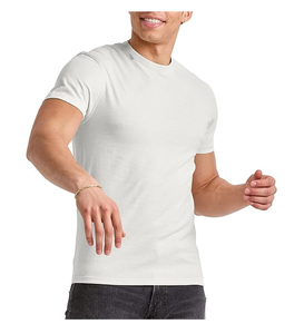 Fabricants de chemises OEM, sur mesure, 100% coton, manches courtes, col rond, décontracté, respirant, séchage rapide, coupe régulière, fitness pour hommes - Product Image 1