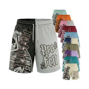 Nouveauté 2026 : Short de sport en maille avec cordon de serrage à la taille, idéal pour le sport, la gym, la course et le basketball, motif imprimé, OEM ODM - Product Image 1