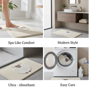 Alfombra de Baño Antideslizante |   Alfombra Super Absorbente con Estampado Animal 100% Algodón |   Alfombra de Ducha de Secado Rápido |   Alfombra Suave para Uso en el Hogar y Hoteles - Product Image 5