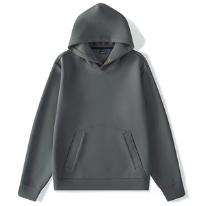 Sudadera con Capucha Extra Grande para Hombre, Color Negro Sólido, Algodón French Terry, Estilo Casual, Corte Regular, Estilo Otoñal - Product Image 3