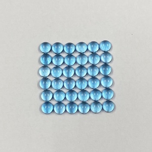 Vente chaude naturel suisse bleu topaze 5mm Flatback lâche pierres précieuses Cabochon certifié IGI bas prix cristal semi-précieux pierre précieuse - Product Image 5