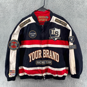 Wholesale Oem Autumn 100%cotton Male Race <b>Jackets</b> Custom Embroidery logo Patch Vintage Nascar <b>Jacket</b> Private Branding Supplier - Product Image 4