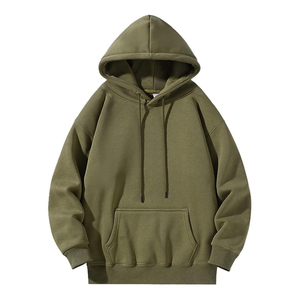 Sweat-shirts à capuche unisexes en gros, décontractés, couleur unie, respirants, 100 % coton, coupe ample, anti-boulochage, avec logo personnalisé - Product Image 2