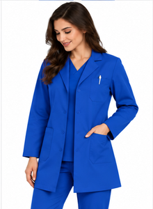 Premium <b>White</b> <b>Lab</b> <b>Coat</b> for Women Long Sleeve Medical Doctor Uniform Lightweight Breathable Cotton Polyester Hospital Laboratory - Product Image 4