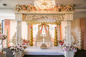 Mandap de Madera para Ceremonia de Boda de Diseño, Decoración de Mandap de Madera para Boda Raj Mahal, Mandap de Madera Tradicional Maharani - Product Image 6