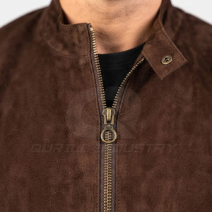 Casual <b>Men's</b> Winter <b>Suede</b> <b>Jacket</b> Stand Collar Front Logo Breathable Windproof Soft Material for Seasonal Wear Daily Activities - Product Image 6