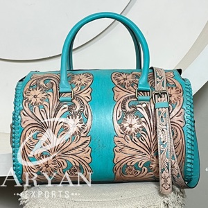 Bolsos Grandes de Cuero Vacuno Genuino Hechos a Mano por Diseñadores, Modelo 2026, con Estampado Floral, Premium, para Viajes de Fin de Semana, Unisex - Product Image 1