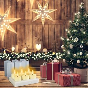 Decorazioni per San Valentino, Set di 6 Candele LED Ricaricabili Senza Fiamma con Telecomando e Timer, Luci Tremolanti con Base - Product Image 5