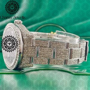 Reloj de Lujo para Hombre Charm_Jewells, Caja de Acero Inoxidable, Movimiento Mecánico, Esfera Luminosa con Incrustaciones de Diamantes, Estilo Vintage, 10 Bar - Product Image 3