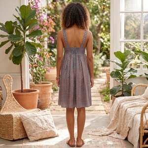 Boho Sweet Woven Printed Rayon Cotton Midi <b>Dress</b> Spaghetti Strap A-Line Loose Fit <b>with</b> <b>Pockets</b> <b>Summer</b> Casual - Product Image 2
