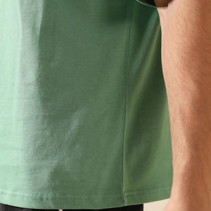 Camiseta Personalizada al por Mayor 100% Algodón, Cuello Caído, Talla Grande para Hombre, Camisetas de Color Sólido, Servicio OEM - Product Image 6