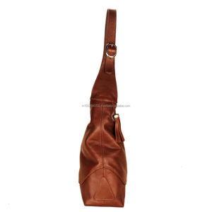Wholesale Custom Logo Women's Vintage Hobo Bags <b>Real</b> Soft Cowhide Genuine <b>Leather</b> <b>Handbags</b> Stylish Daily Use Brown for Ladies - Product Image 4