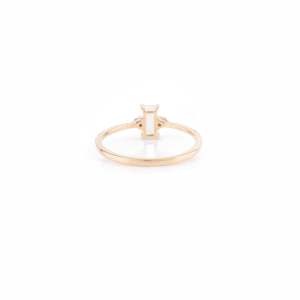 14K Solid Gold Baguette Cut <b>Moonstone</b> Wedding Band <b>Ring</b> for Women - Product Image 5