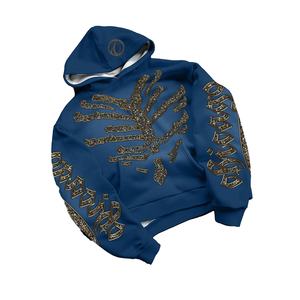 เสื้อฮู้ดสวมหัวแบบปรับแต่งได้สำหรับผู้ชายเสื้อฮู้ดขนแกะโพลีเอสเตอร์ทรงหลวมโอเวอร์ไซส์ใหญ่พิเศษพิมพ์ดิจิตอลพลอยเทียม - Product Image 1