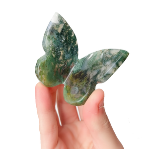 Mariposa de cristal de alta calidad con alas de ágata musgosa y piedra curativa, mariposa tallada en 3D y decoración para el hogar, mayorista - Product Image 4