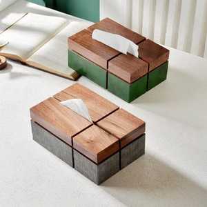 Porte-serviettes en bois, design latéral semi-circulaire, organiseur de mouchoirs vertical, finition naturelle lisse, accessoire de table de cuisine et de salle à manger - Product Image 6