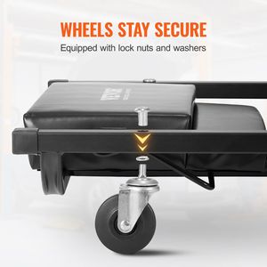 Sdraietta per Meccanici da 40 Pollici, Capacità 300 Libbre, con Poggiatesta Imbottito Regolabile e 6 Ruote per Officina - Product Image 6