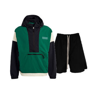 Conjunto de Pantalones Cortos y Chaqueta Cortavientos, Conjunto Deportivo de Verano, Chaqueta Ligera con Capucha y Pantalones Cortos - Product Image 5