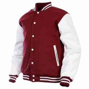 Chaqueta Varsity de Béisbol Universitaria Negra para Hombre, con Mangas de Cuero y Parche Bordado con Logotipo Personalizado 2025 - Product Image 1