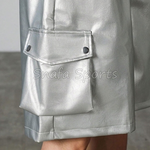 กางเกงขาสั้นหนังผู้ชายแบบแห้งเร็วสั่งทำขายส่ง / กางเกงขาสั้นแฟชั่นผู้ชายหนังแท้ปักโลโก้ตามสั่งรุ่นใหม่ล่าสุด - Product Image 3