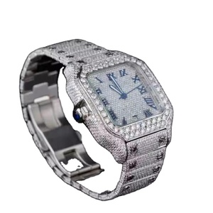Montres mécaniques automatiques classiques de luxe en acier inoxydable pour hommes et femmes, diamants Moissanite VVS, meilleures ventes - Product Image 1
