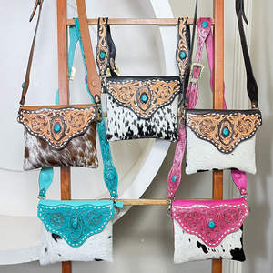 Sacs à bandoulière en cuir de vachette fait main grande capacité pour femmes, sac à bandoulière multifonctionnel à la mode, article très vendu - Product Image 6