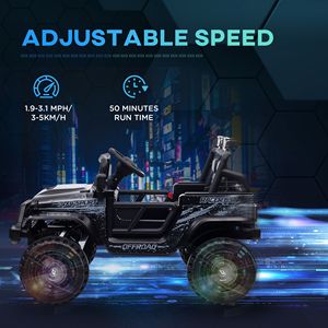 Auto Elettrica a 4 Ruote con Telecomando, Velocità Massima 3 MPH, Musica e Luci per Bambini 5-7 Anni, Nera - Product Image 6
