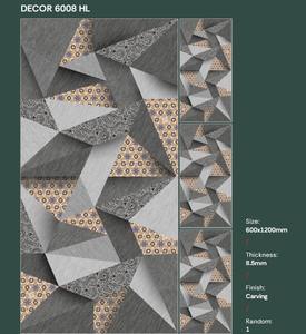 Azulejos de porcelana de alta calidad con superficie brillante de 600x1200 mm, aspecto de piedra arenisca, antideslizantes, color gris, para el hogar. - Product Image 3