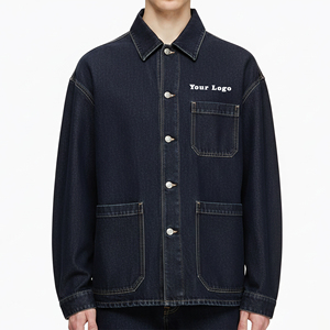 Chaqueta de Mezclilla de Algodón de Corte Holgado para Hombre, Estilo Casual, Cierre de Botones, Precio al por Mayor Accesible, Estilo Urbano - Product Image 1