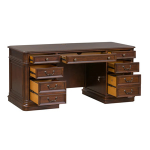 Traditional Executive <b>Desk</b> Wood Office Furniture with Storage <b>Cabinet</b> Antique Design for Home Office - Product Image 3