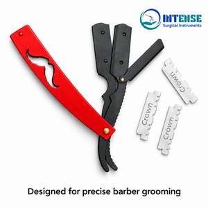 Professional Barber Shavette <b>Razor</b> Straight Edge Folding <b>Hair</b> <b>Cutting</b> <b>Razor</b> with Replaceable Blades - Product Image 1