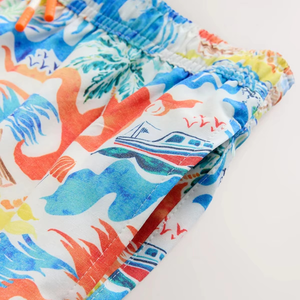 Pantalones cortos con estampado tropical para hombre, con cordón en la cintura, secado rápido, ropa de baño informal, pantalones cortos de playa 100% poliéster - Product Image 2