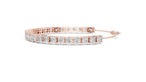AFFORDABLE LAB GROWN CUT DIAMOND BRACELET <b>SET</b> 18KT SOLID ROSE <b>GOLD</b> RHODIUM PLATED LUXURY CERTIFIED DAILY/Office WEDDING - Product Image 3
